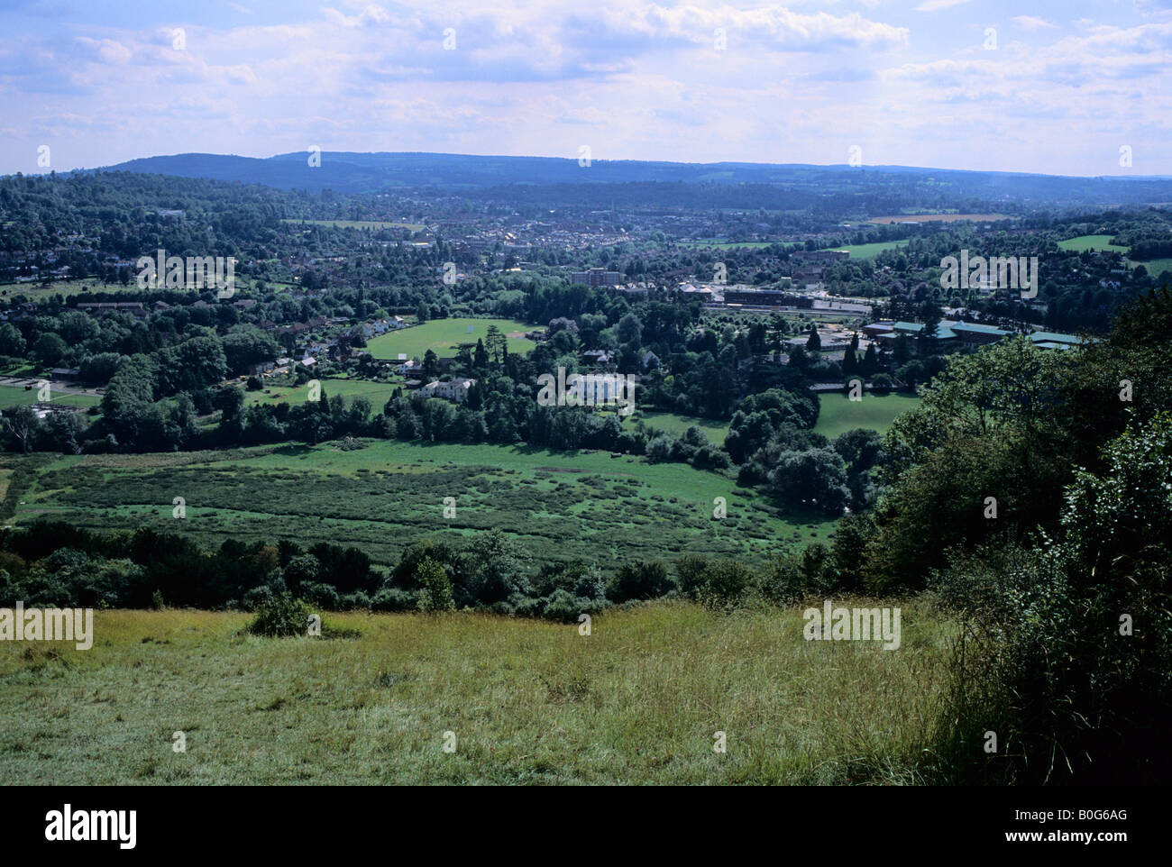 View from Boxhill toward Dorking, Surrey, England, UK Stock Photo