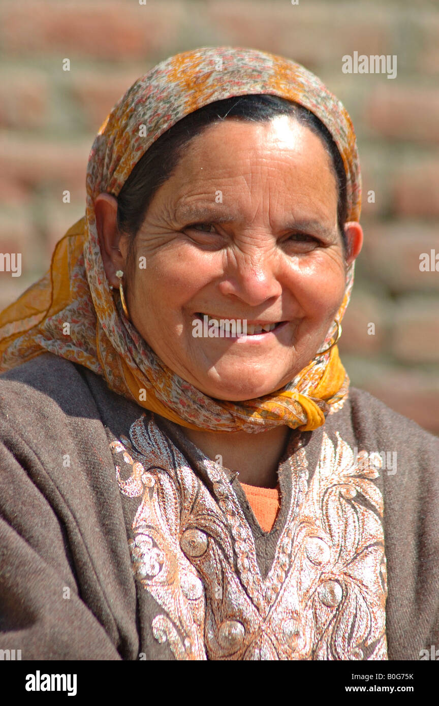 Kashmeri Old lady Stock Photo