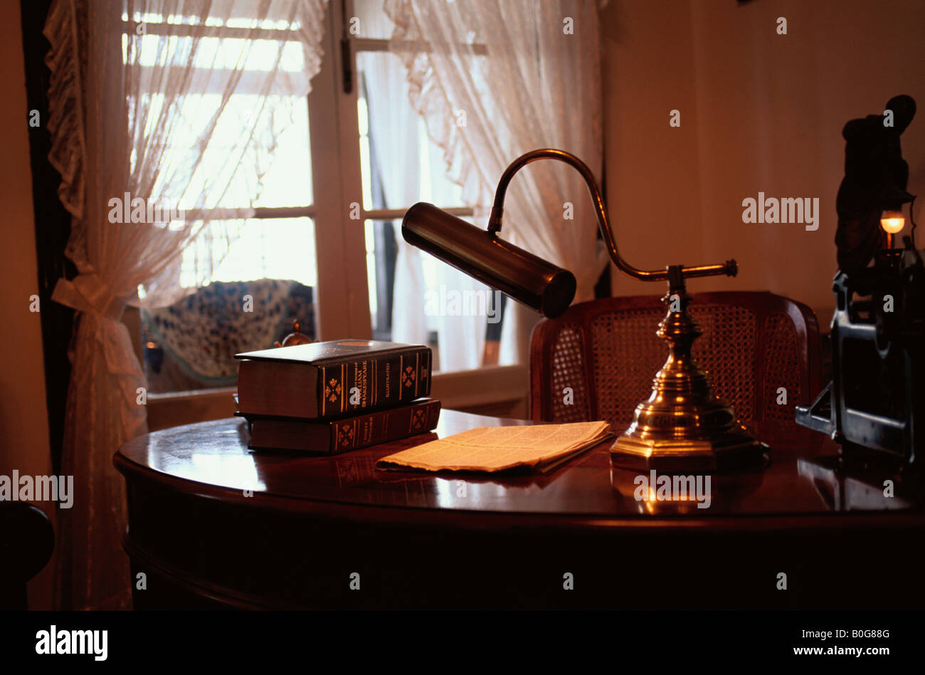 Desk Lamp Near Window Stock Photo Alamy