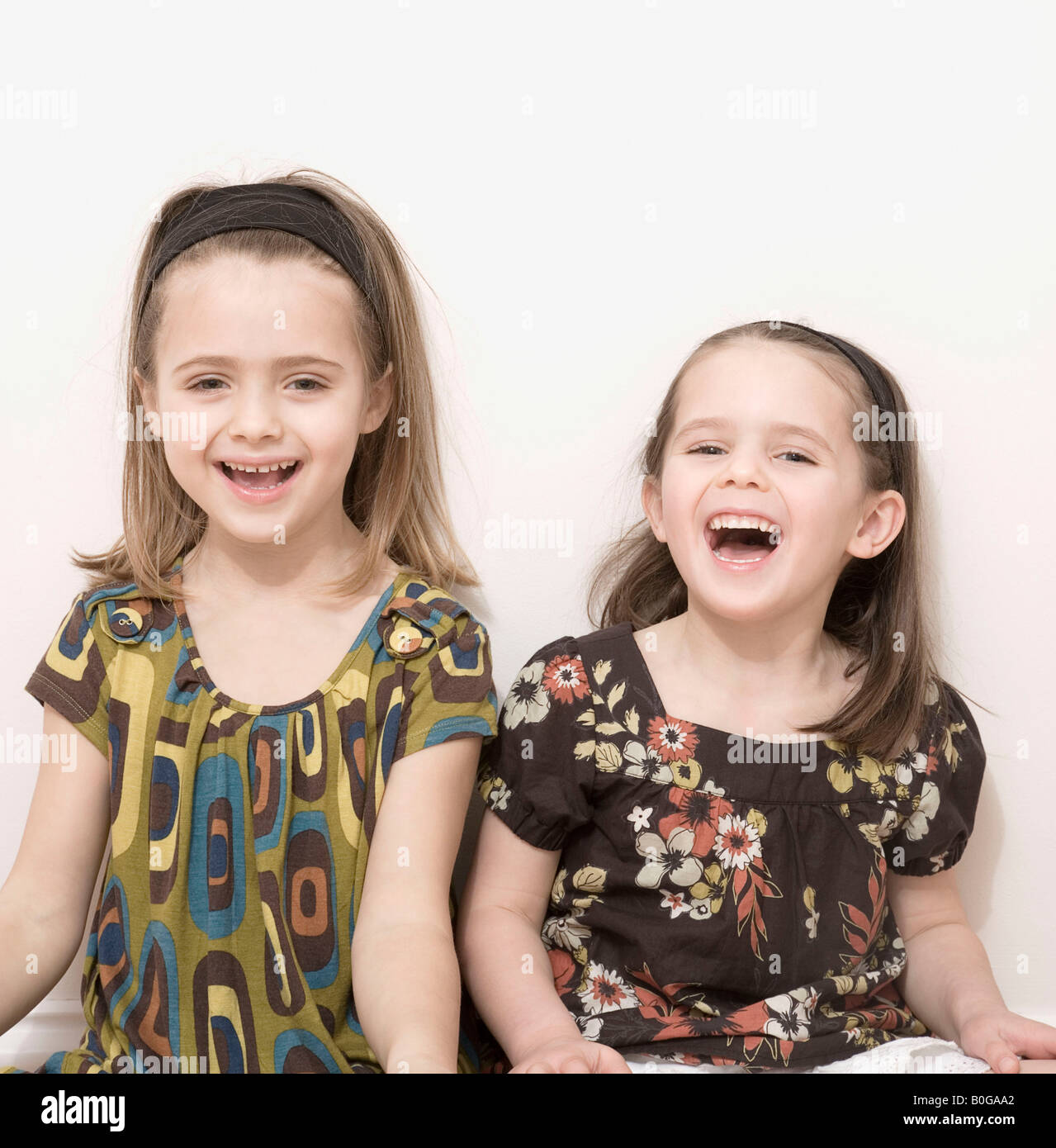 Young girls laughing Stock Photo