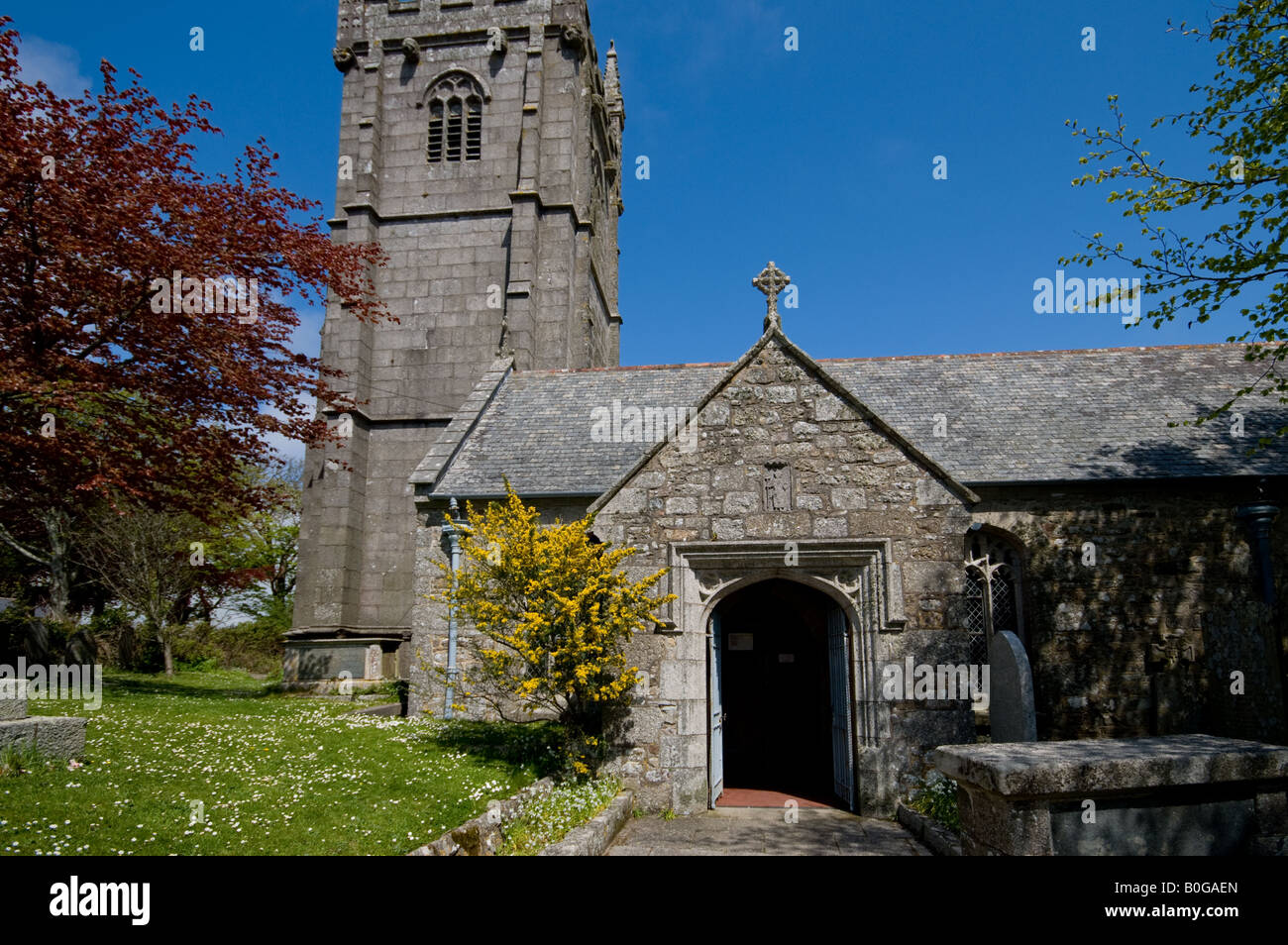 Parish Church at Madron, near Penzance, Cornwall, England, UK Stock Photo