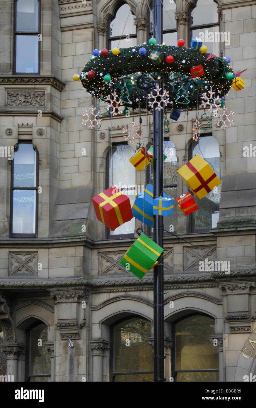 Christmas decorations in Manchester city centre - Christmas 2007 Stock Photo