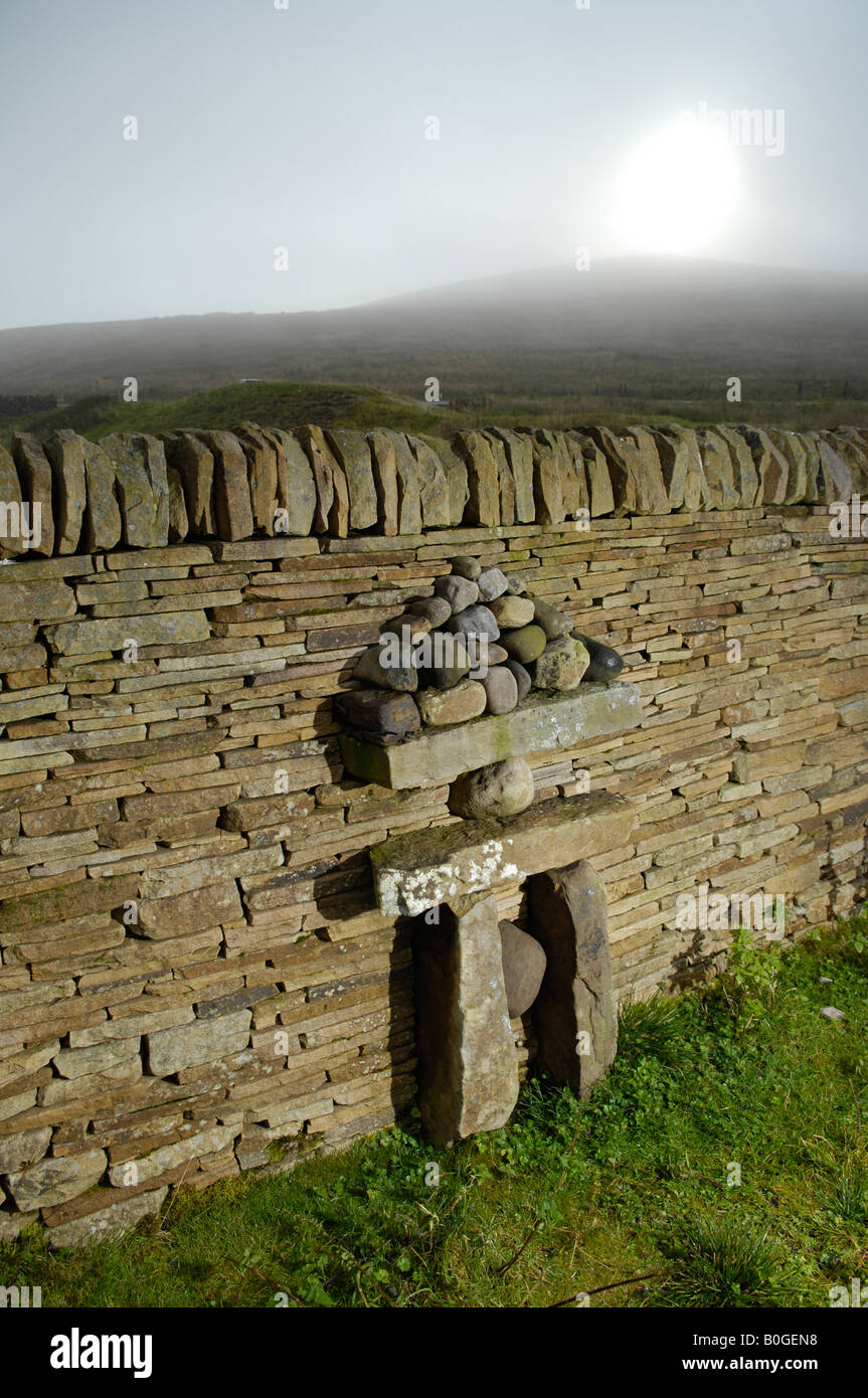 Detail of sheepfold sculpture by Andy Goldsworthy Cumbria UK Stock Photo