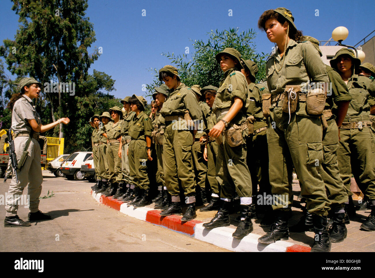 Basic training for new women recruits, Israel. Stock Photo