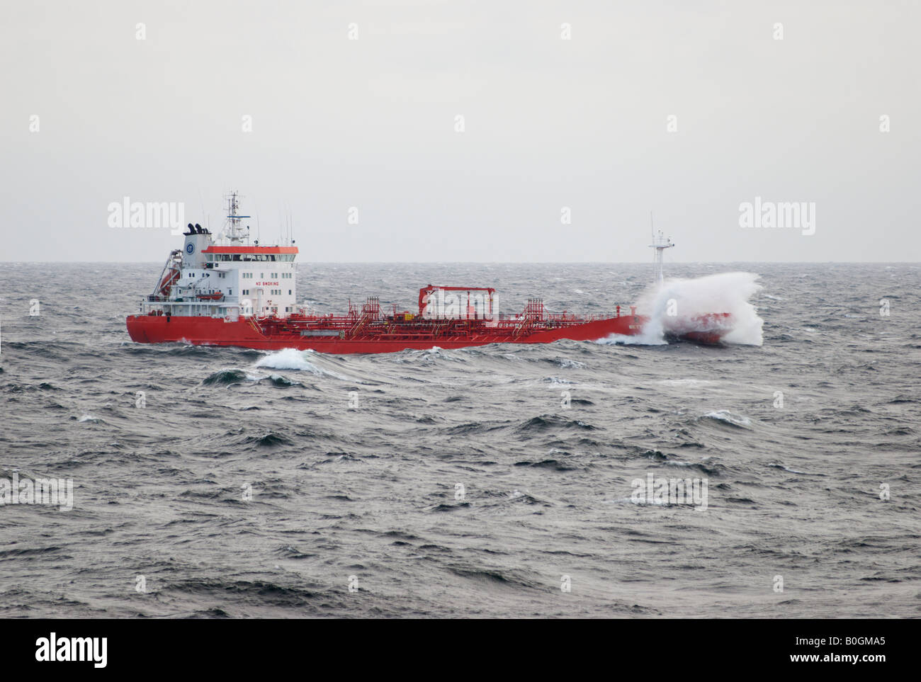 Betty Theresa product and chemical tanker on gray wintery Baltic sea Stock Photo