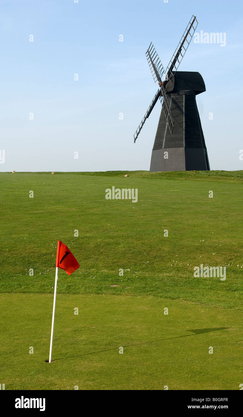 First Green and Windmill Stock Photo - Alamy