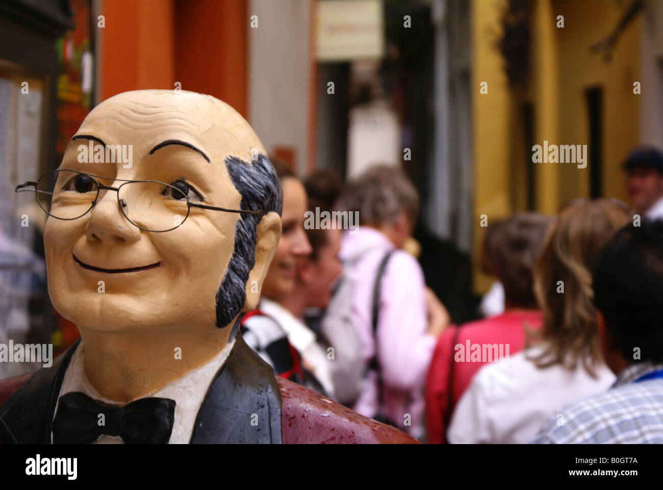 waiter dummy outside spanish restaurant Stock Photo