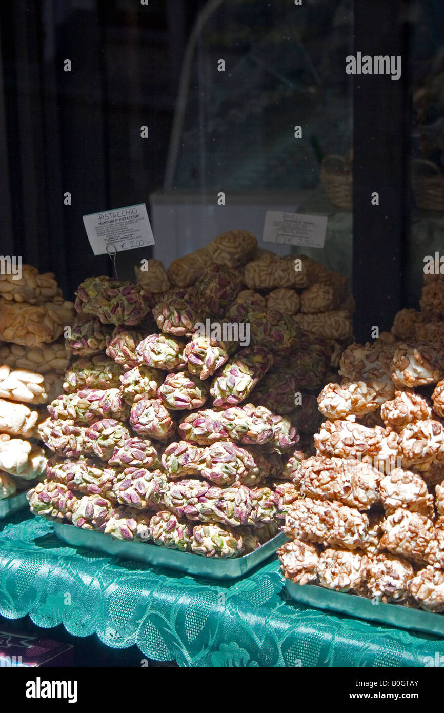 PISTACHIOS ON A SHOP WINDOW Stock Photo Alamy