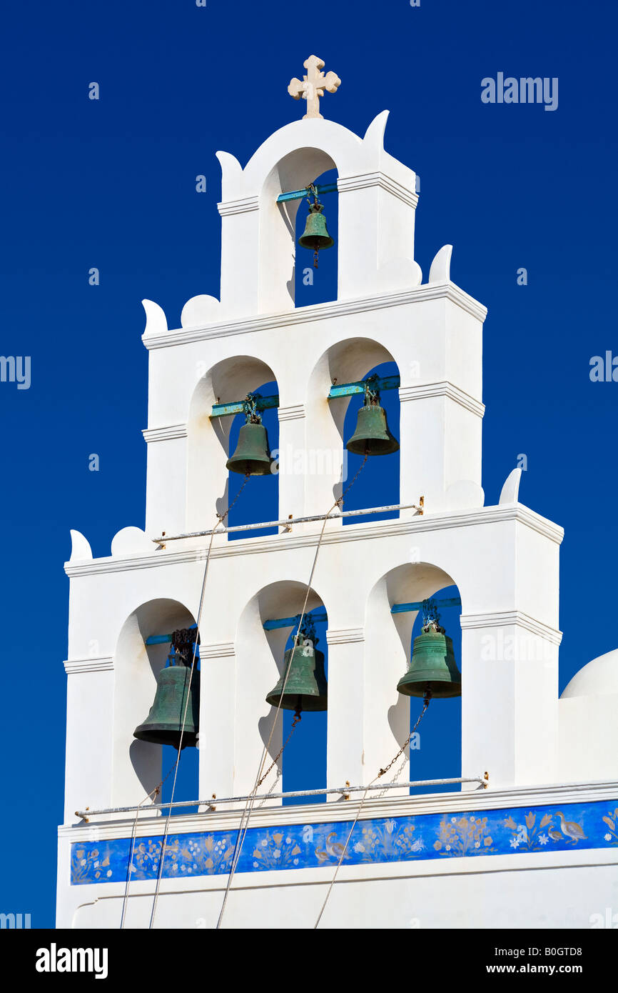 Church bells Oia, Santorini, Greece Stock Photo