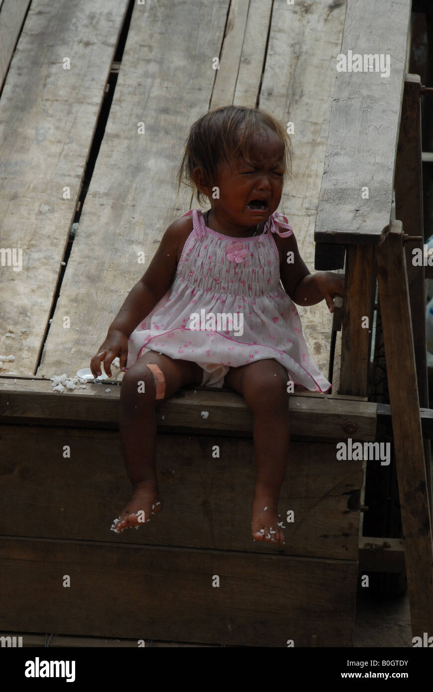 khmer kid at thai -cambodian border market , aranyaprathet, thailand Stock Photo