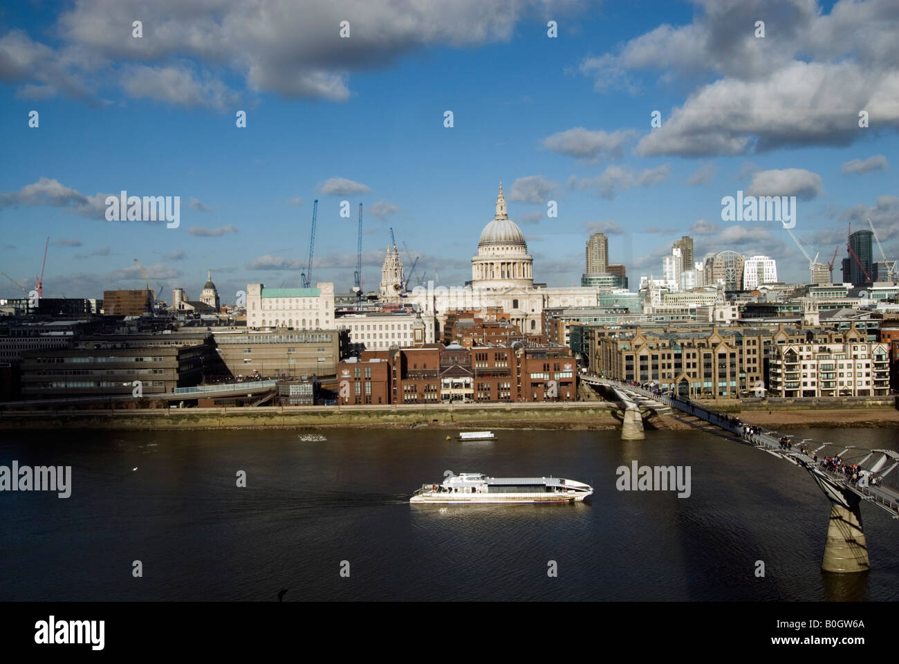 View of the river Thames from the Tate Modern, London, England UK Stock Photo