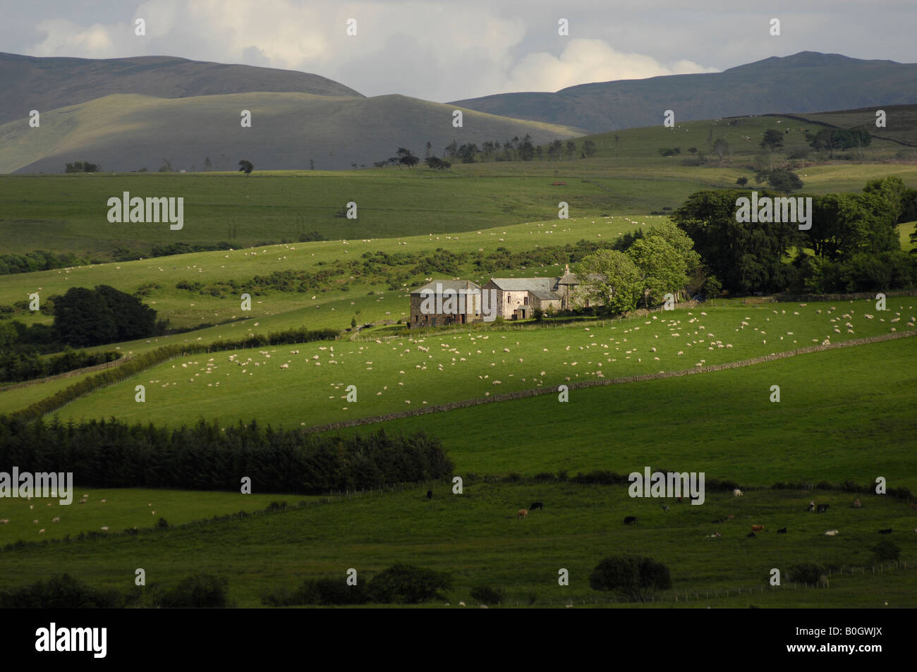 Farmhouse in the Northern Fells, Ireby, Cumbria England UK Stock Photo