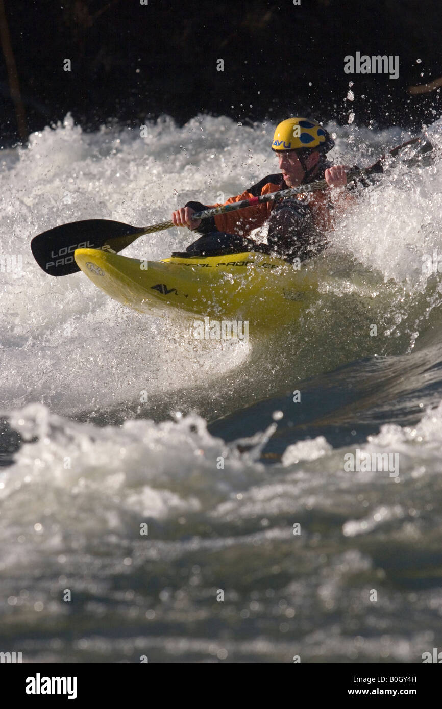 North America Idaho Boise people surf 36th street wave on Boise RIver