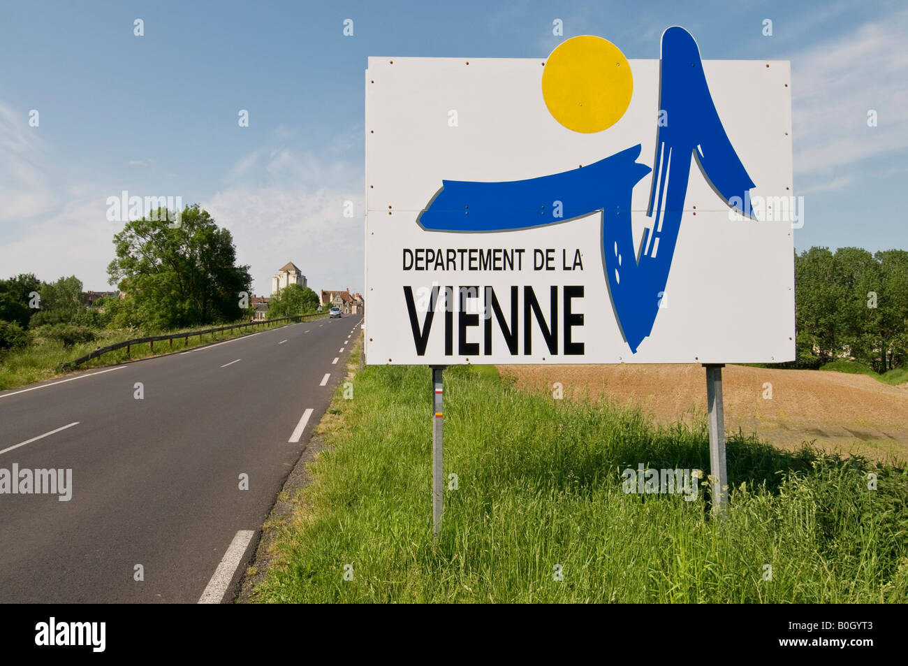 Sign for the département of the Vienne - La Roche Posay, France. Stock Photo