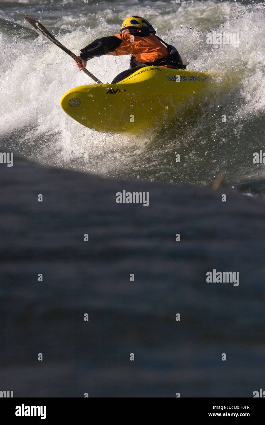 North America Idaho Boise people surf 36th street wave on Boise RIver
