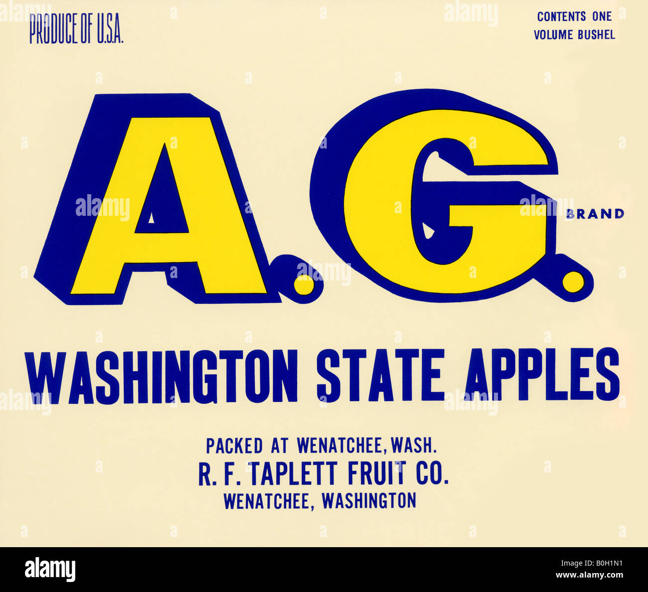 A.G. Brand Washington State Apples Stock Photo Alamy