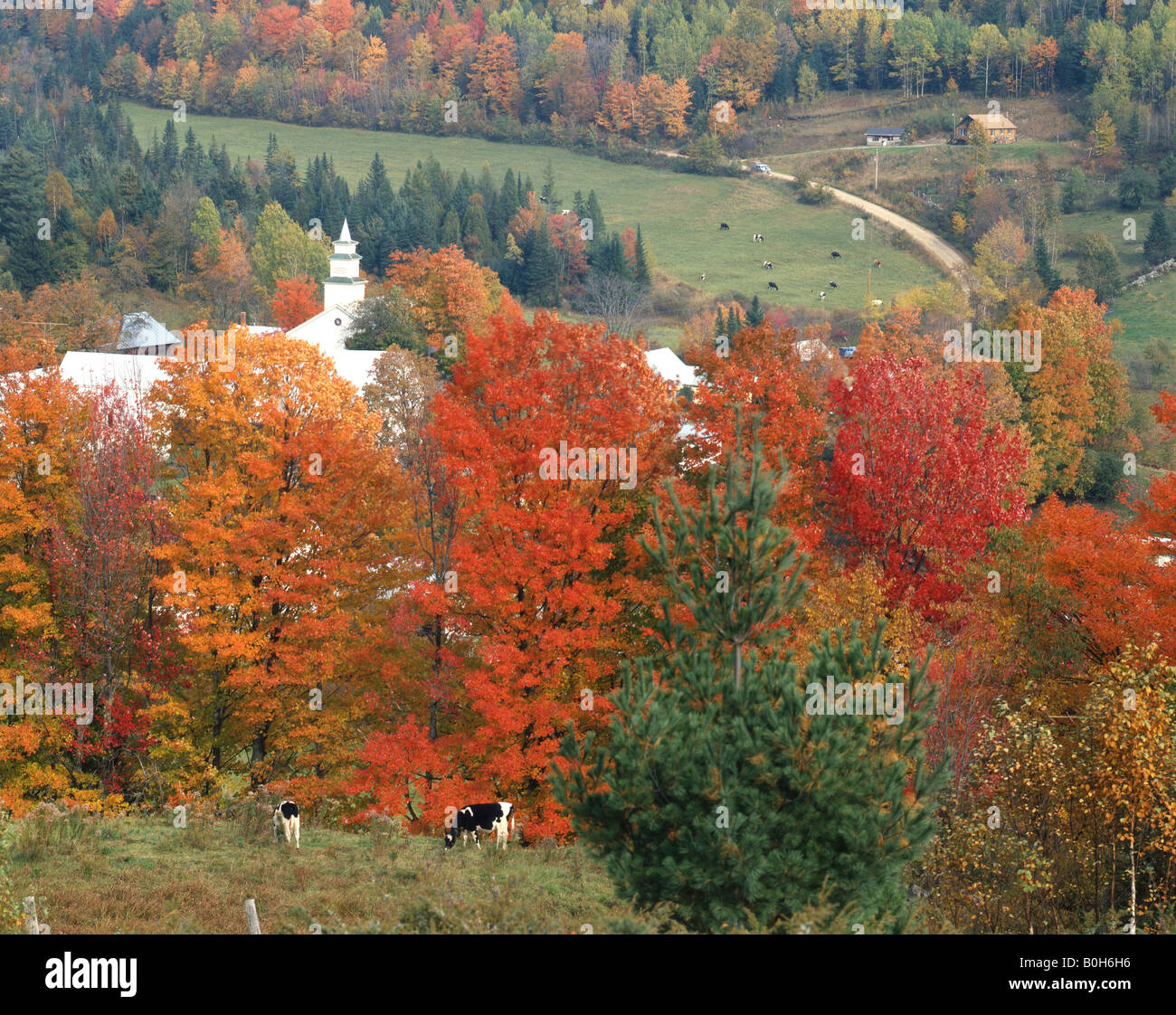 New England Town in Autumn Stock Photo - Alamy