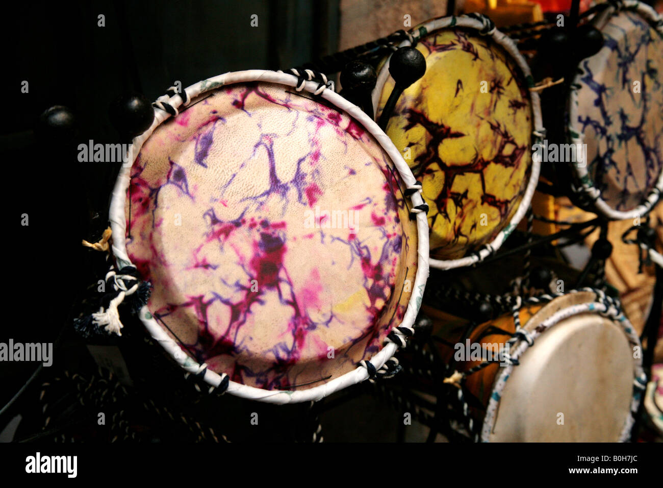 Derbouka drums made in morocco on display at a market Stock Photo Alamy