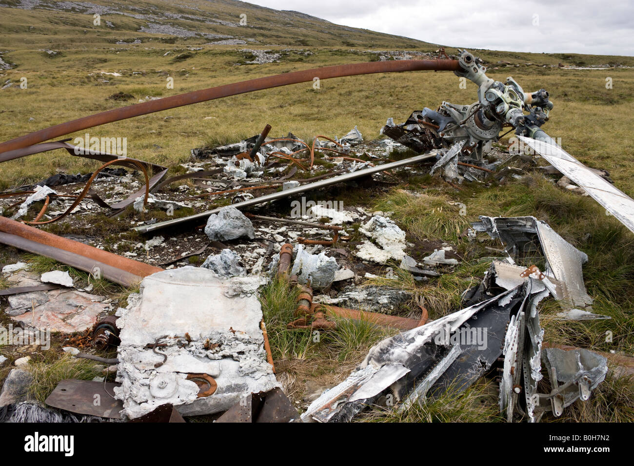 Wreckage of an Argentine Chinook Helicopter shot down during the
