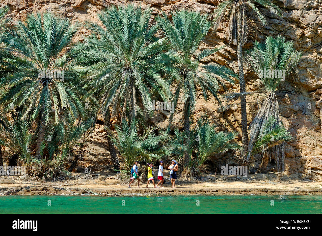 Wadi Shab riverbed, Oman, Middle East Stock Photo