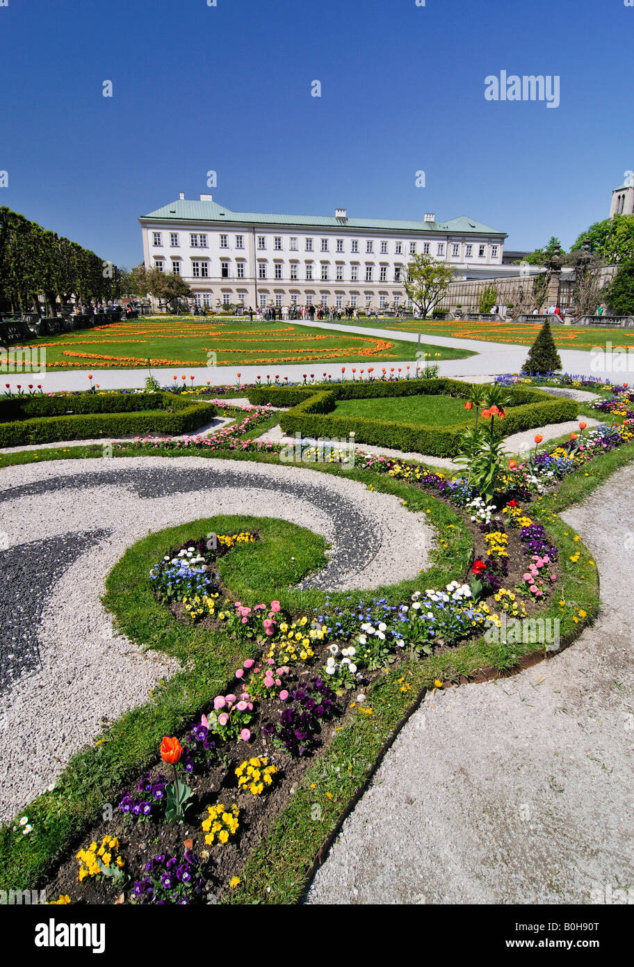 Mirabell Palace and Mirabell Gardens, Salzburg, Austria, Europe Stock Photo