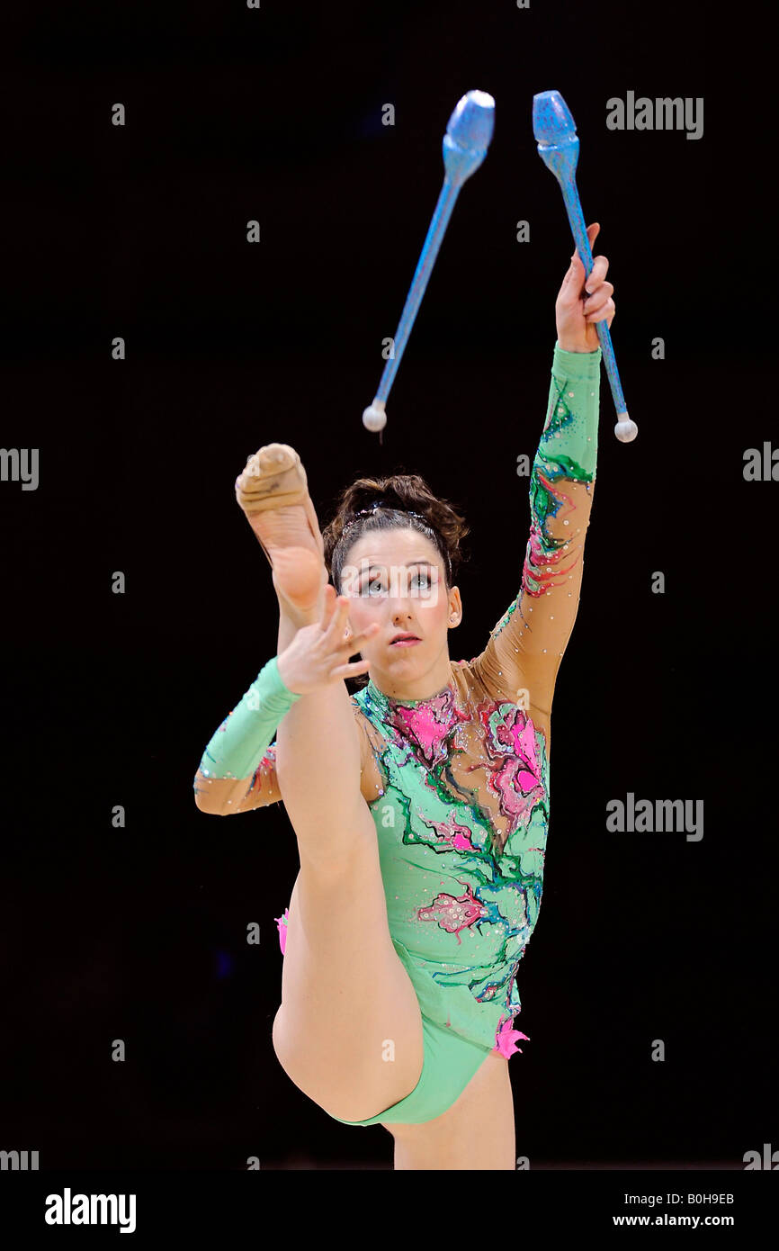 RSG, rhythmic gymnastics, gymnast Laureto ACHAERONDIO, Spain Stock Photo