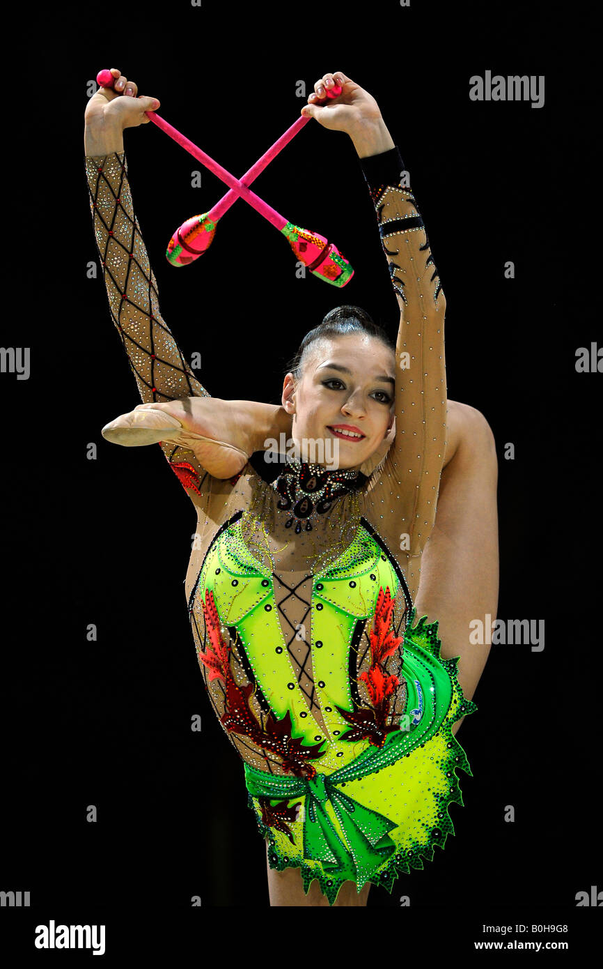 RSG, rhythmic gymnastics, gymnast Evgeniya KANAEVA, Russia Stock Photo