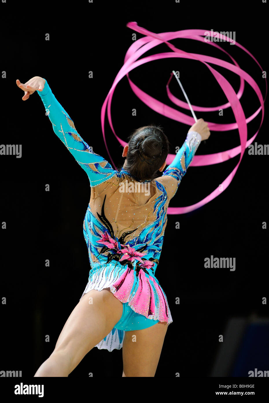 RSG, rhythmic gymnastics, gymnast Evgeniya KANAEVA, Russia Stock Photo