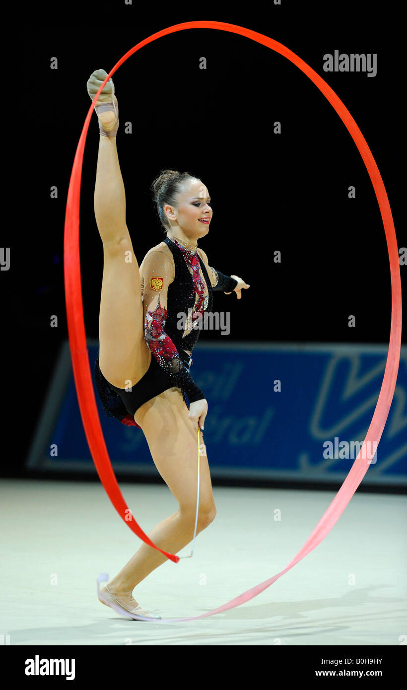 RSG, rhythmic gymnastics, gymnast Marina SHPEKHT, Russia, RUS Stock Photo