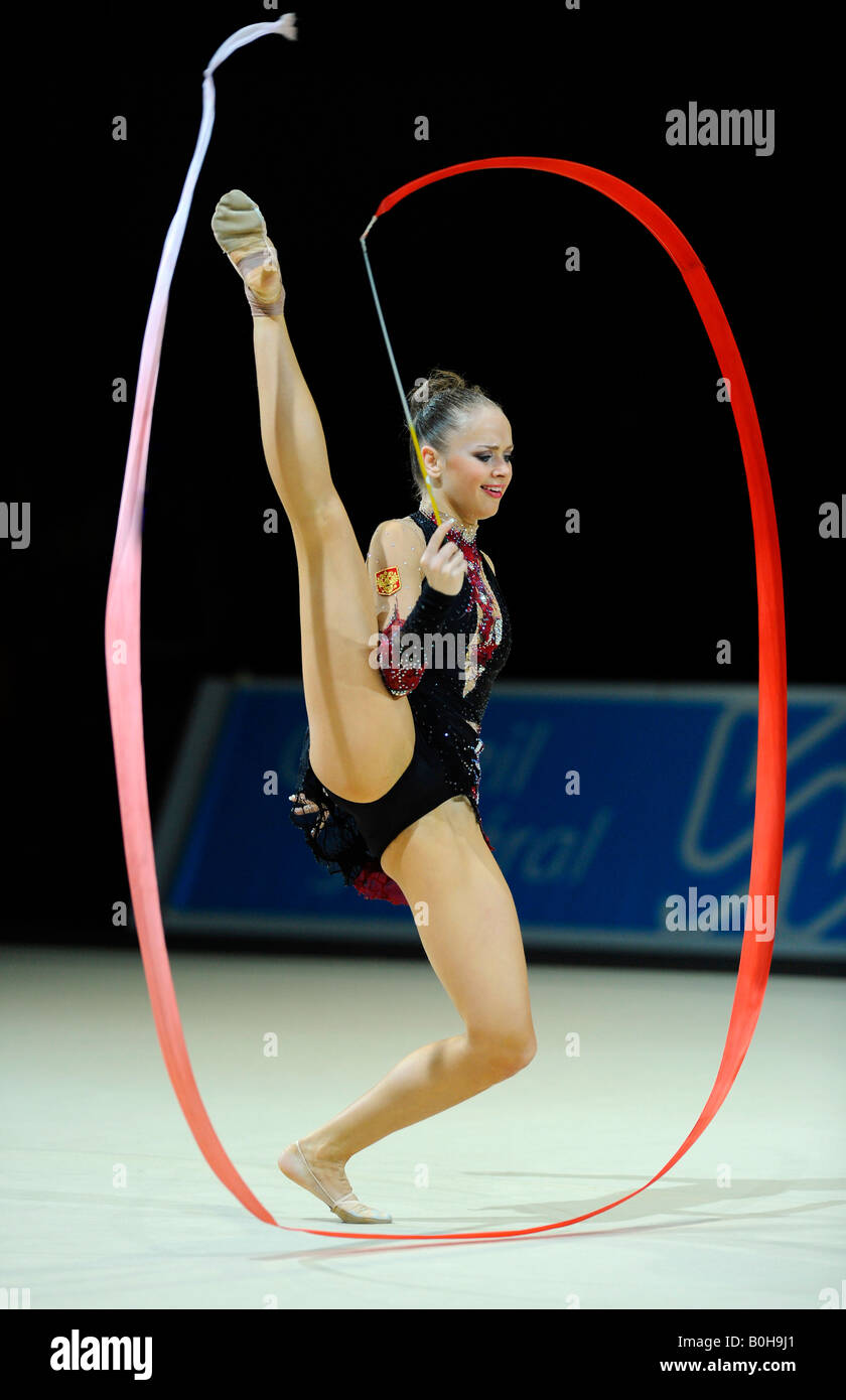 RSG, rhythmic gymnastics, gymnast Marina SHPEKHT, Russia, RUS Stock Photo