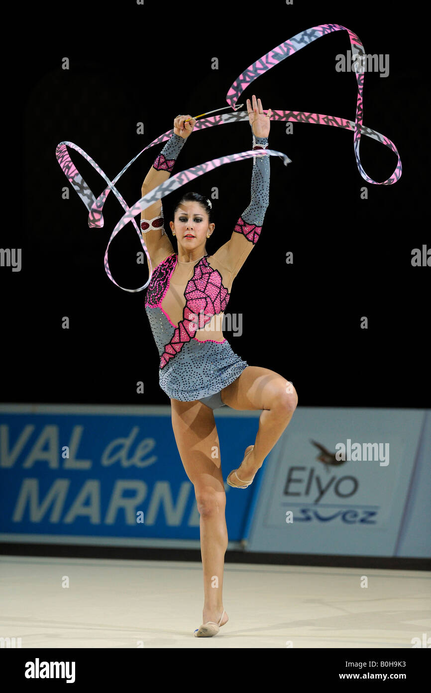 RSG, rhythmic gymnastics, gymnast Julie ZETLIN, USA Stock Photo