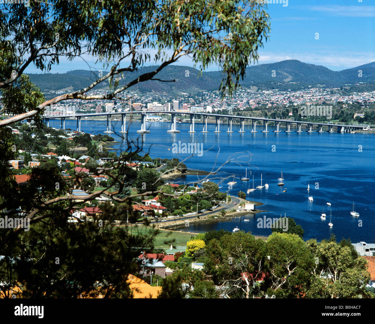 Tasman Bridge, Hobart Bridge, Hobart, Tasmania, Australia Stock Photo