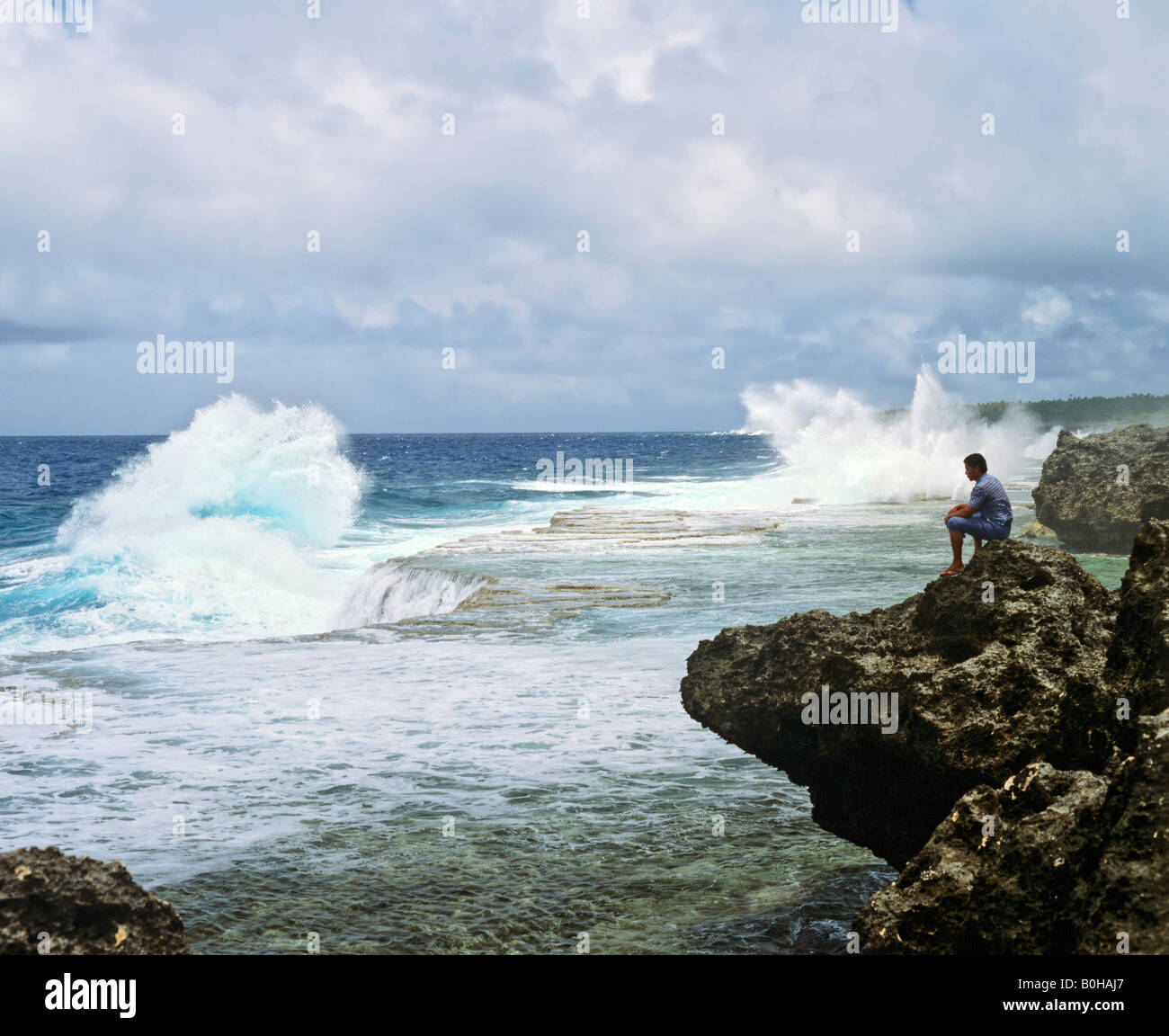 Rocky coast, Nukuʻalofa, Tonga, South Pacific, Oceania Stock Photo