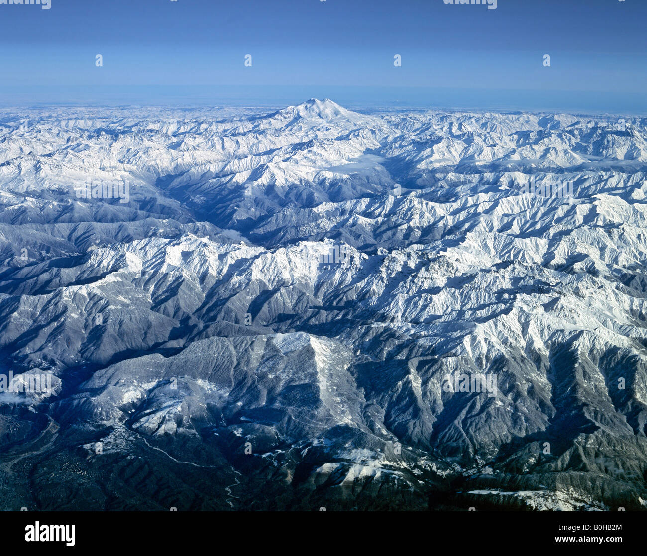 Mt. Elbrus, Kabardino-Balkaria, Greater Caucasus, Russia Stock Photo