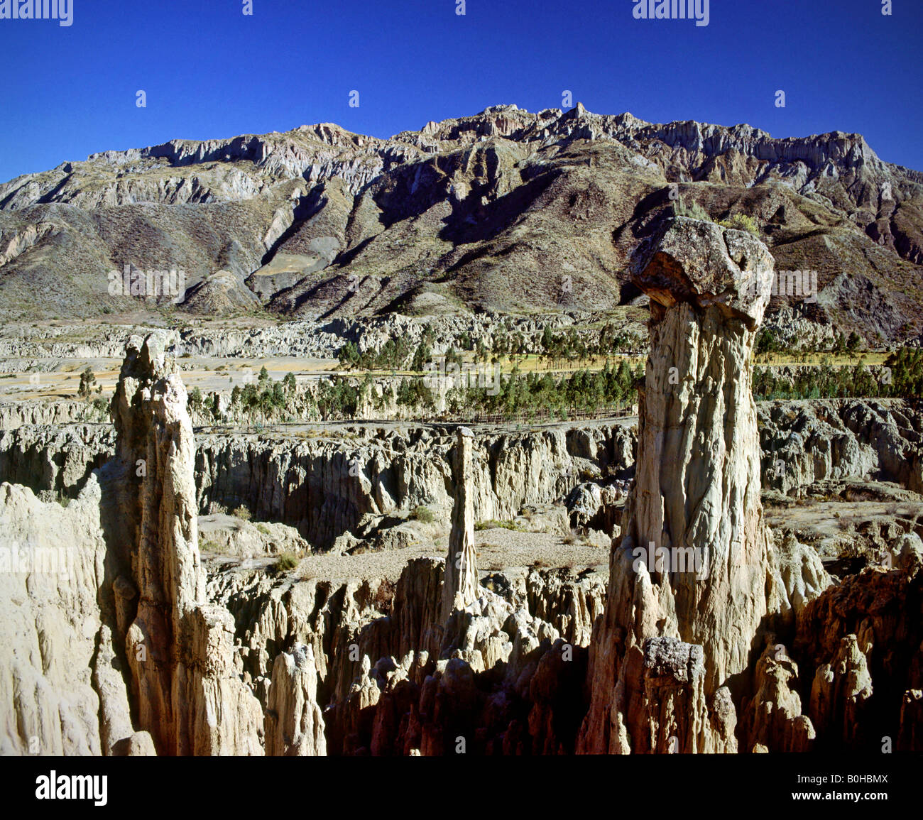Rock formations in the Valle de la Luna Valley near La Paz, Bolivia Stock Photo