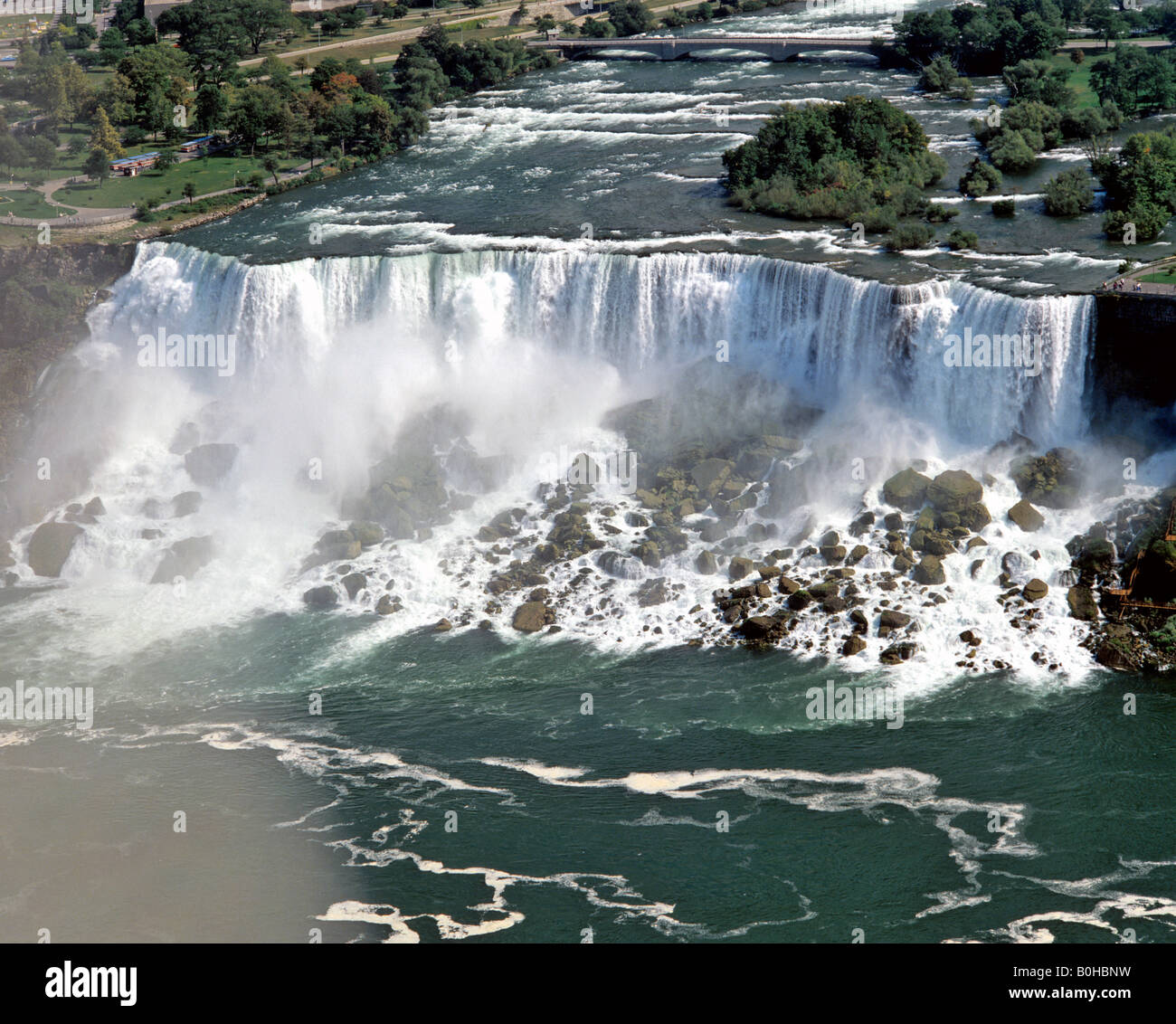 Niagara Falls, U.S. side seen from the Skylon Tower, Ontario, Canada Stock Photo