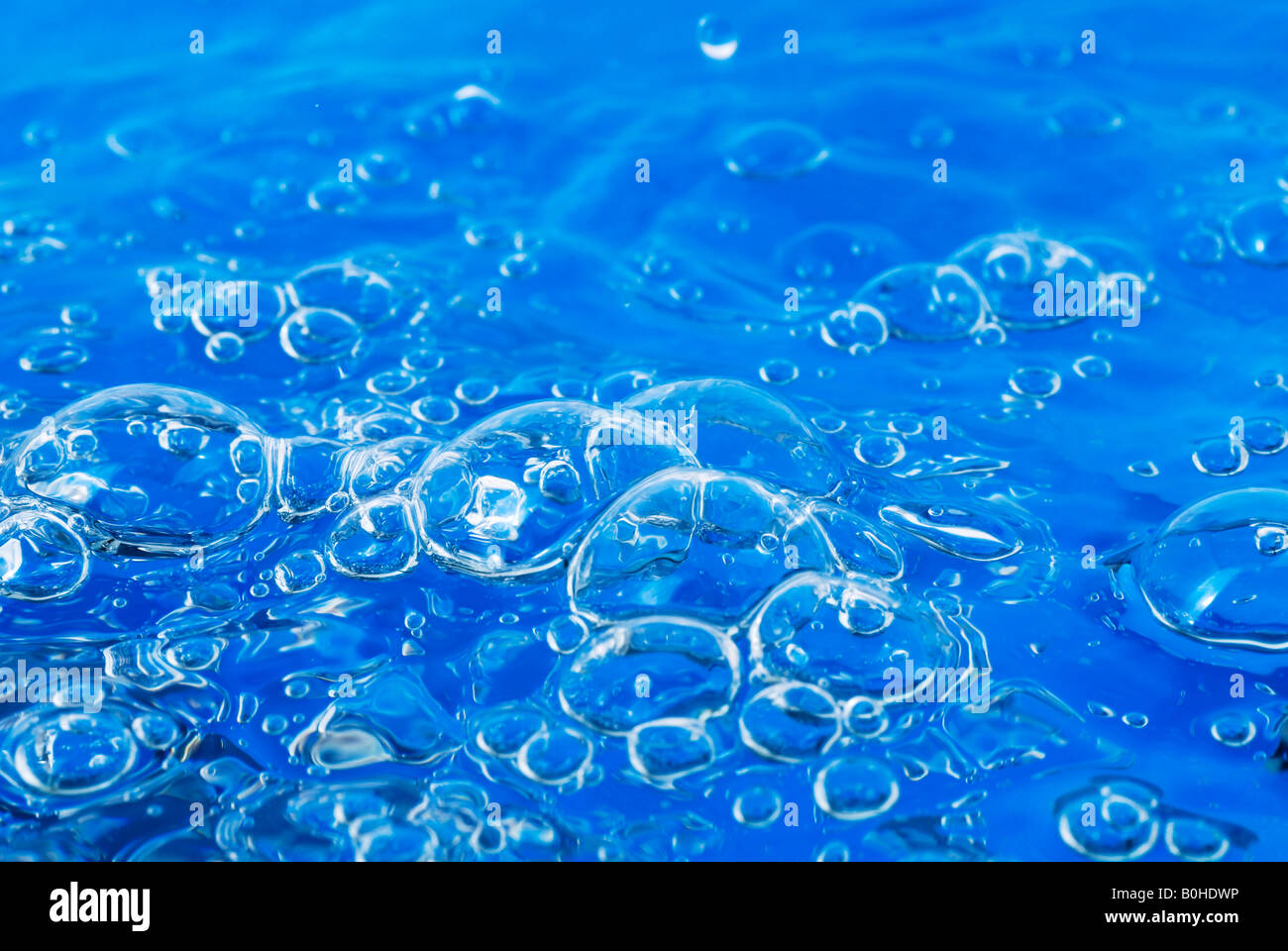 Water bubbles, blue Stock Photo