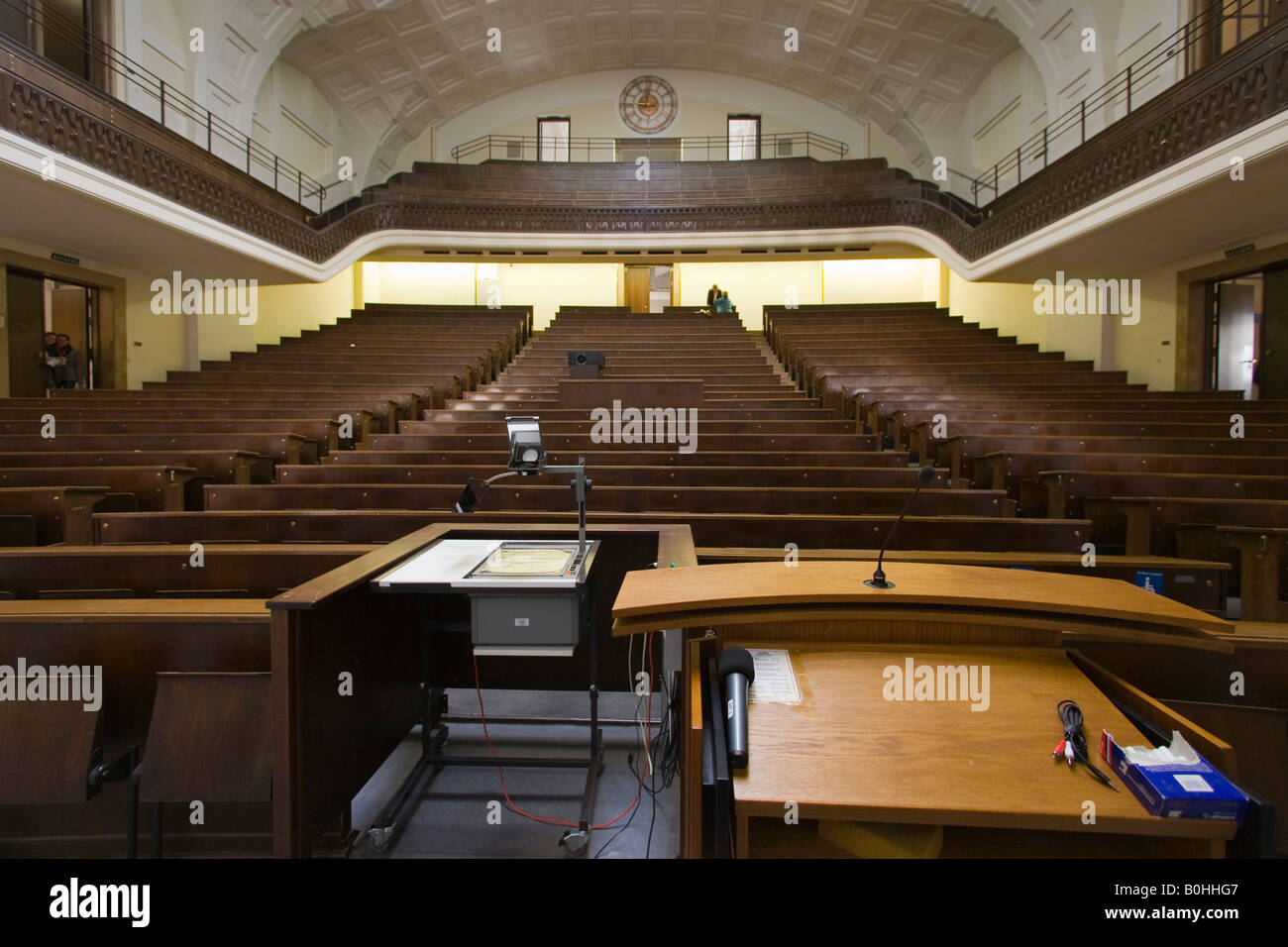 Empty auditorium, Ludwig Maximilians University in Munich, Bavaria, Germany Stock Photo