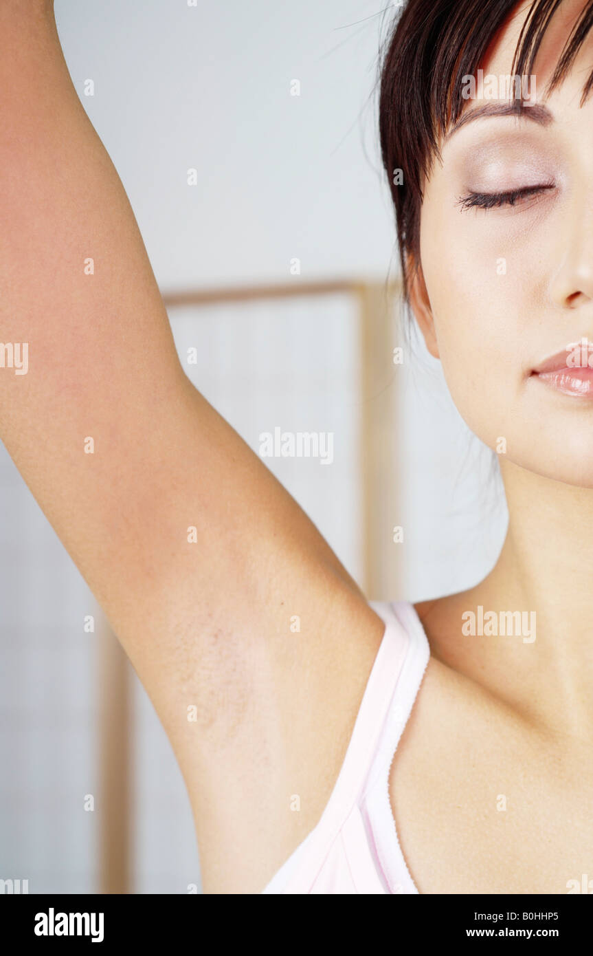 Young woman, relaxing and meditating Stock Photo