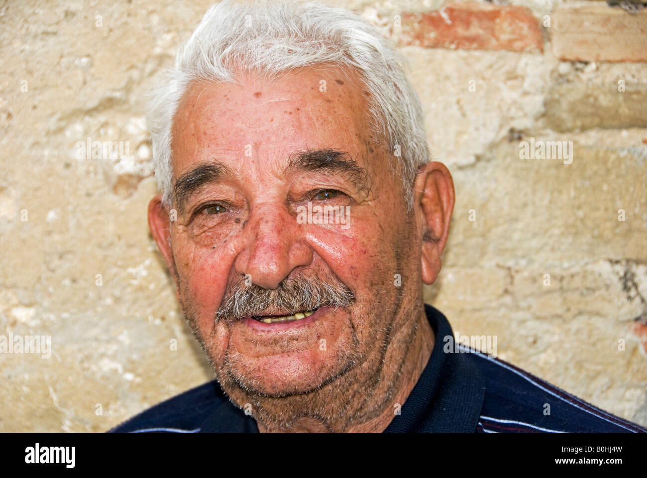 Portrait White Haired Man Friendly Basilicata Region Soth