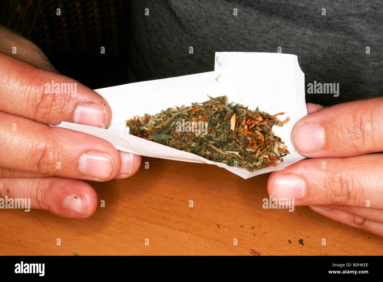 Rolling a joint, pot Stock Photo