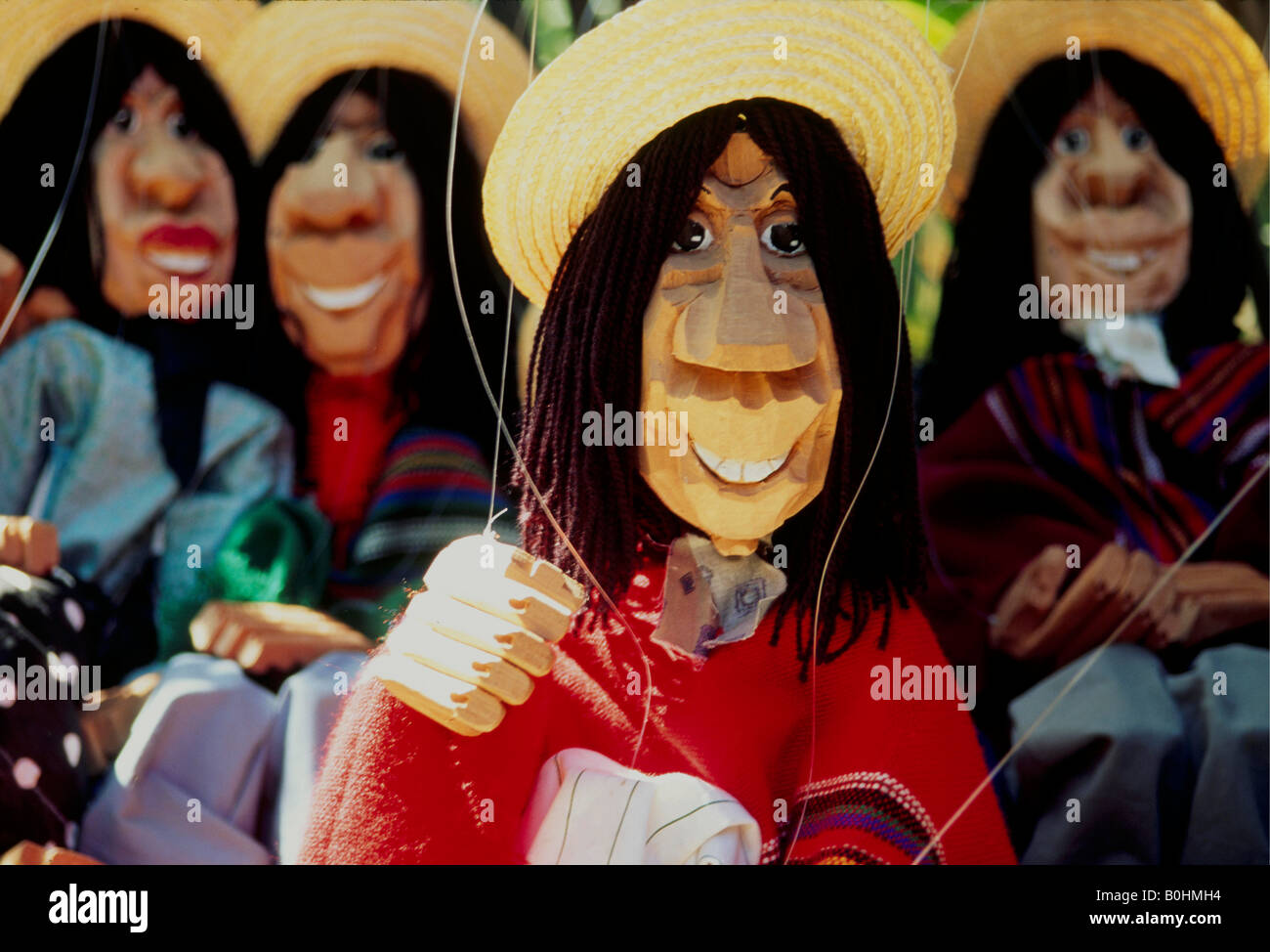 Wooden puppets for sale, Chile Stock Photo Alamy