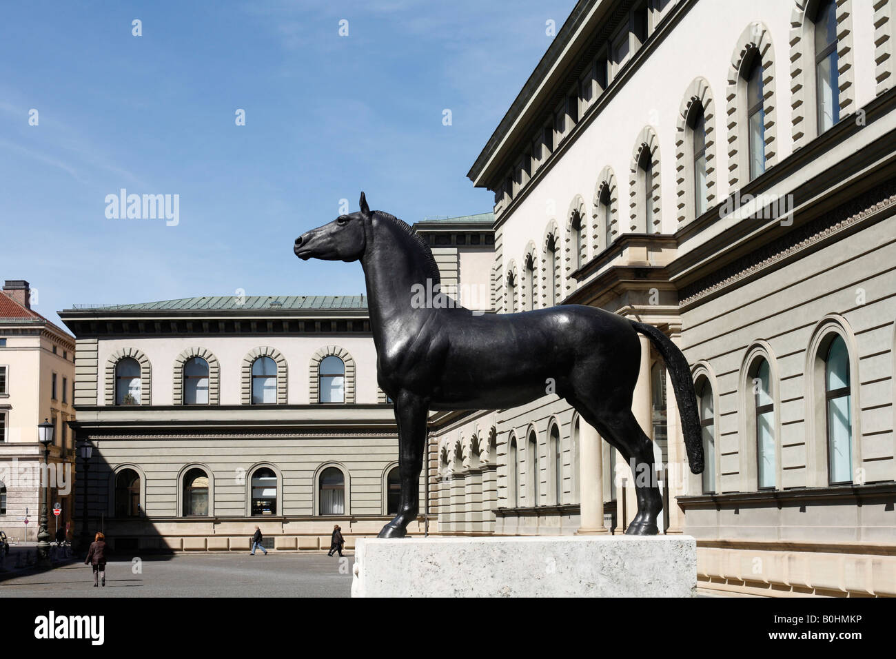 Horse statue, Bayerisches Hauptstaatsarchiv, Bavarian State Archives, Munich, Bavaria, Germany Stock Photo