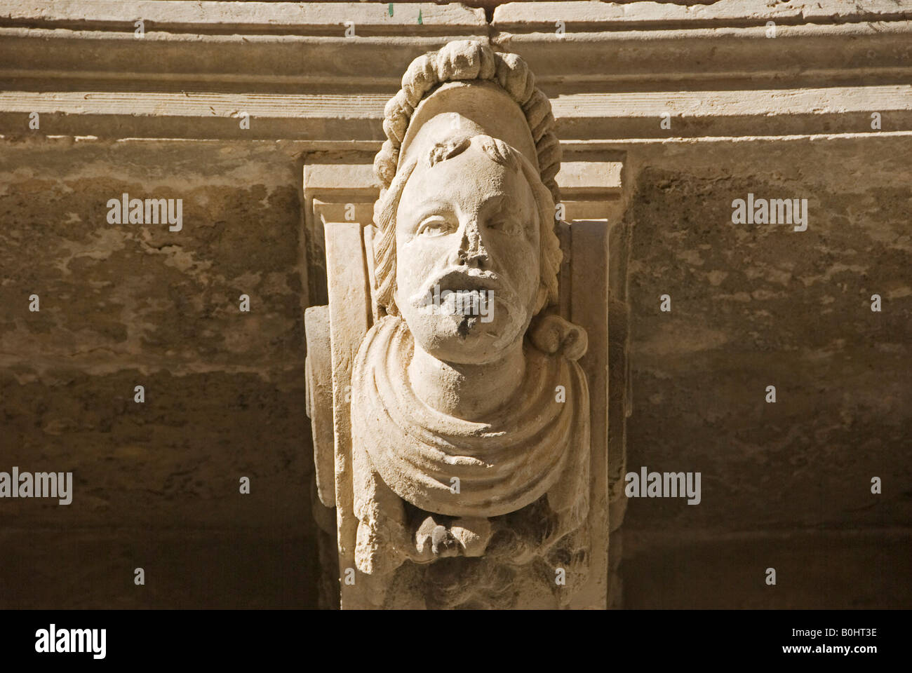 Stone statue, baroque town, Lecce, Apulia, South Italy, Europe Stock Photo