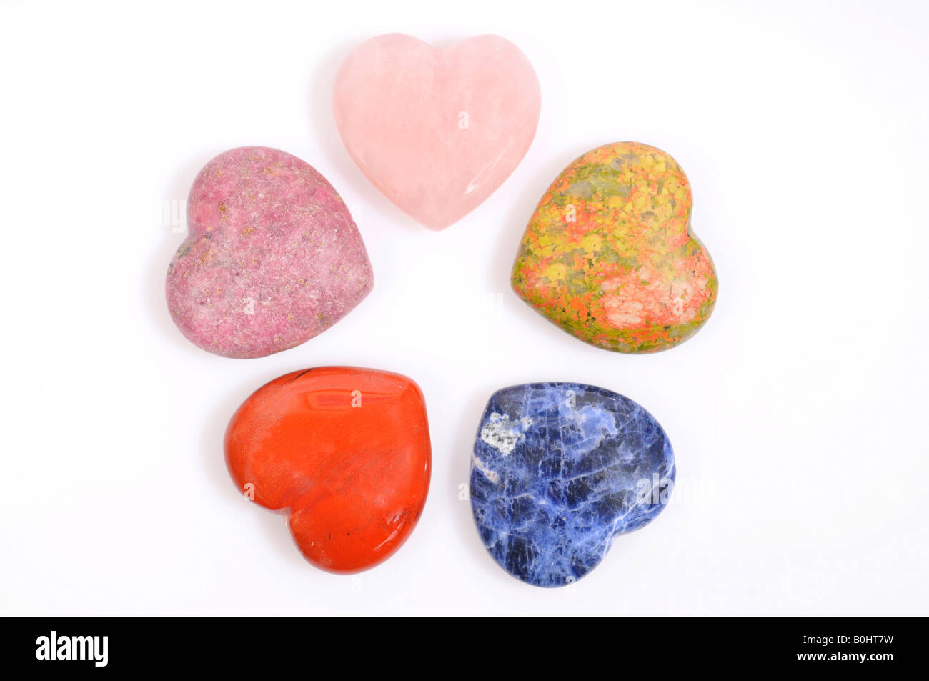 Heart-shaped gemstones Stock Photo
