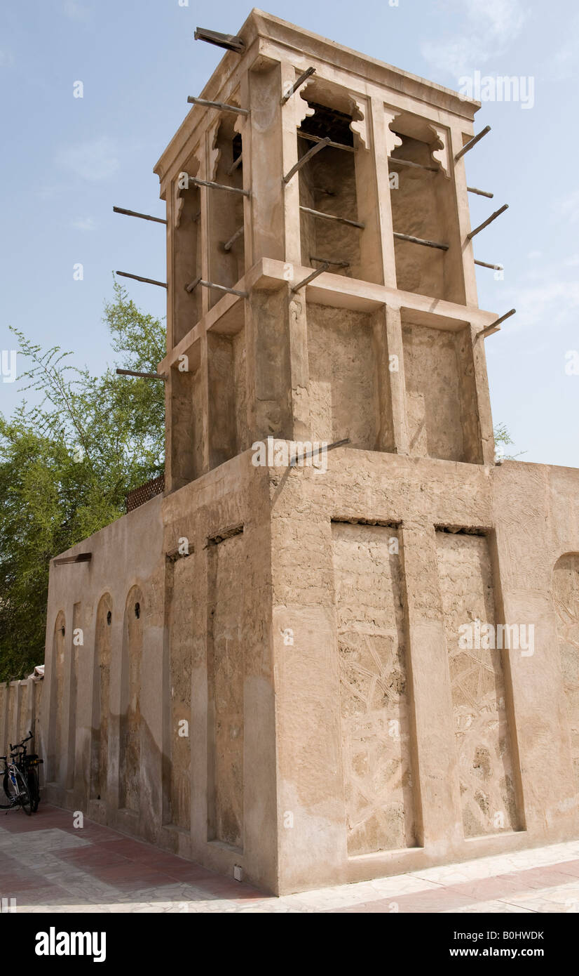 Dubai, United Arab Emirates (UAE). Wind tower on the roof of a