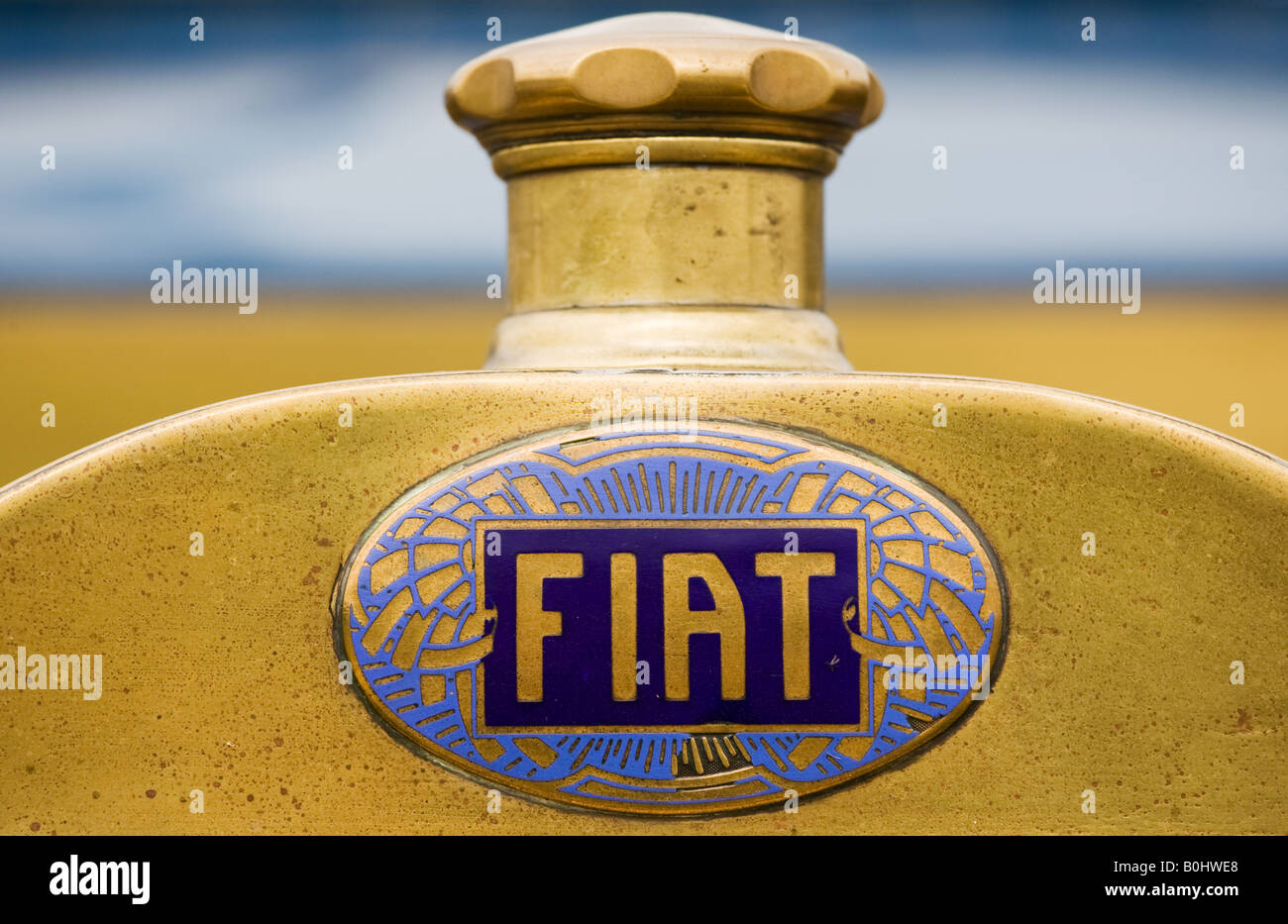 Fiat logo on vintage car Gloucestershire United Kingdom Stock Photo