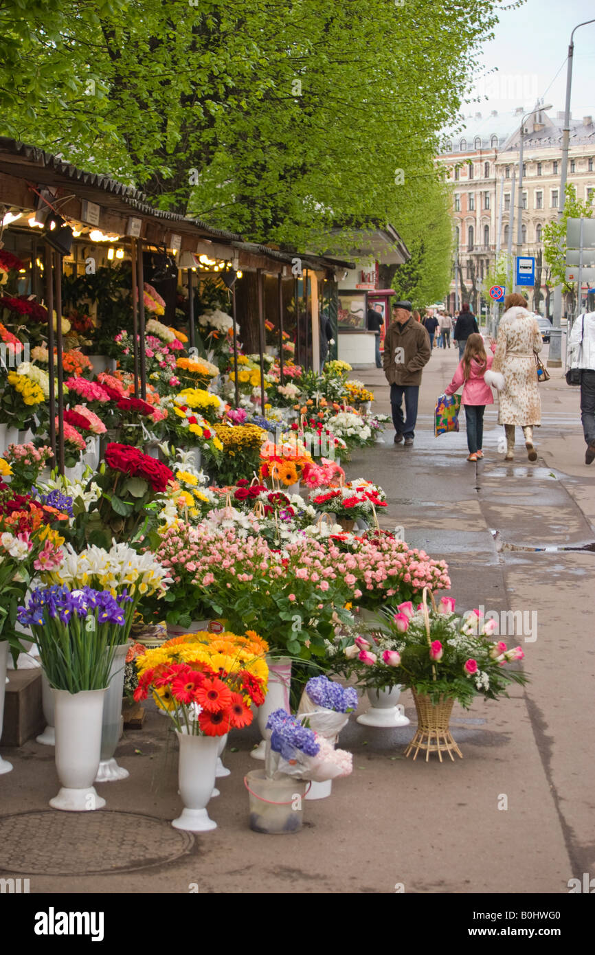 Flower market, Riga, Latvia Stock Photo Alamy