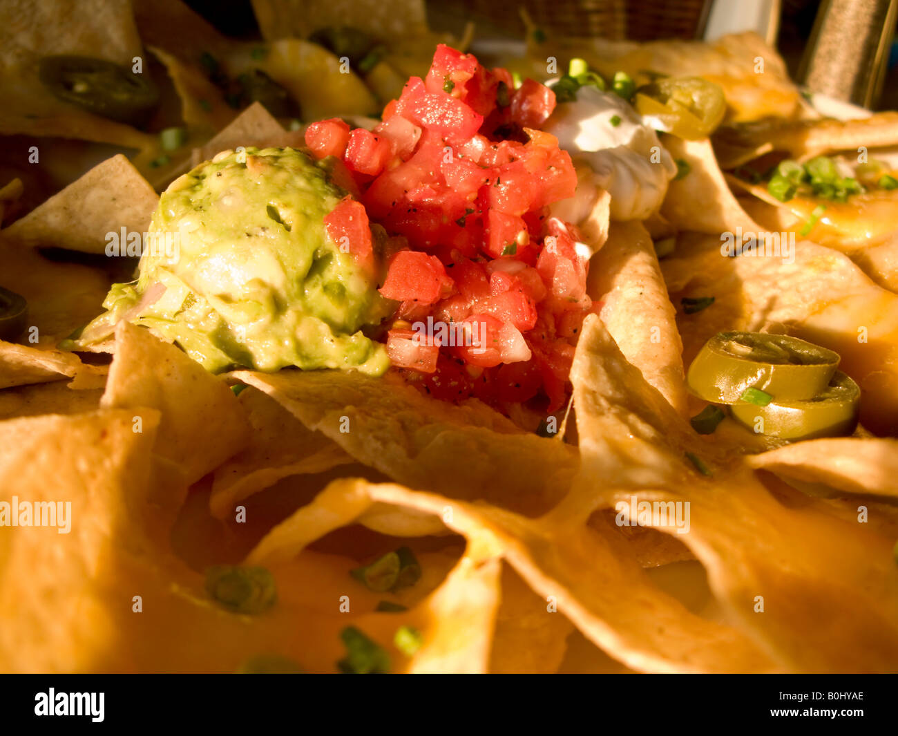 Plate with nachos Stock Photo