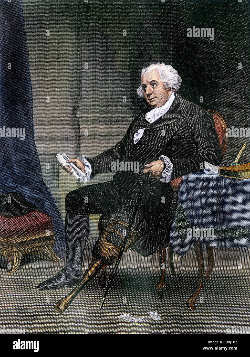 Gouverneur Morris. Hand-colored steel engraving Stock Photo
